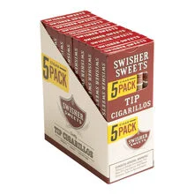 Swisher Sweets Tipped Cigarillos Regular (20 Packs of 5 - Total 100)