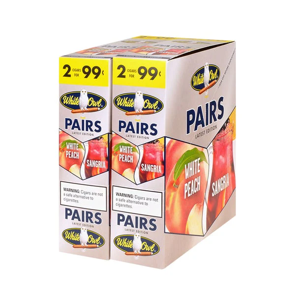 White Owl Cigarillos Sangria & White Peach (30 Packs of 2 - Total 60)