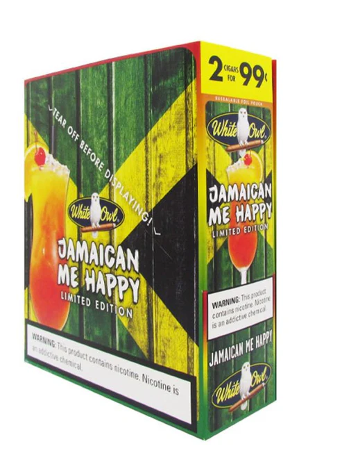 Jamaican Me Happy White Owl (30 Packs of 2 - Total 60)