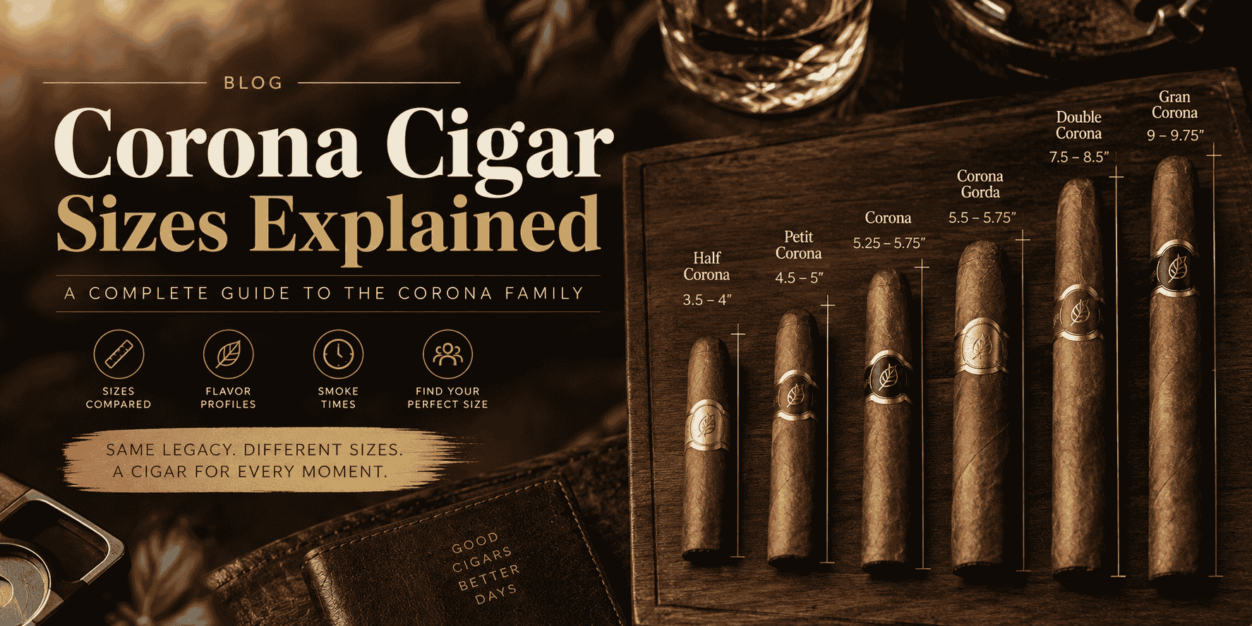 Corona Cigar Sizes Explained: Petit, Gorda, Double & Gran Corona Guide